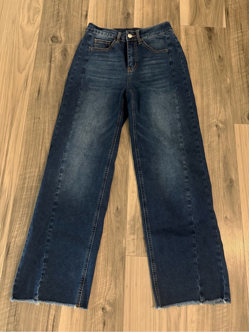 High-Rise Wide Leg Jeans in Dark Blue
